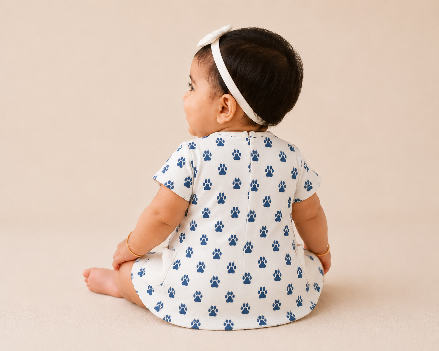Organic Cotton Baby Dress Paw Print - ITSYBOO