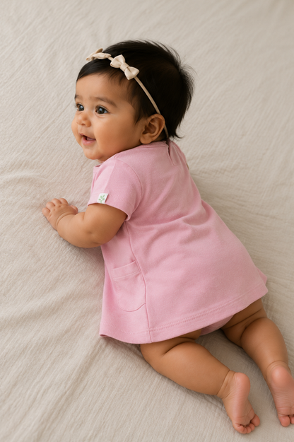 Organic Cotton Baby Dress Pink - ITSYBOO
