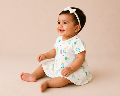 Organic Cotton Baby Dress Pineapple Print - ITSYBOO