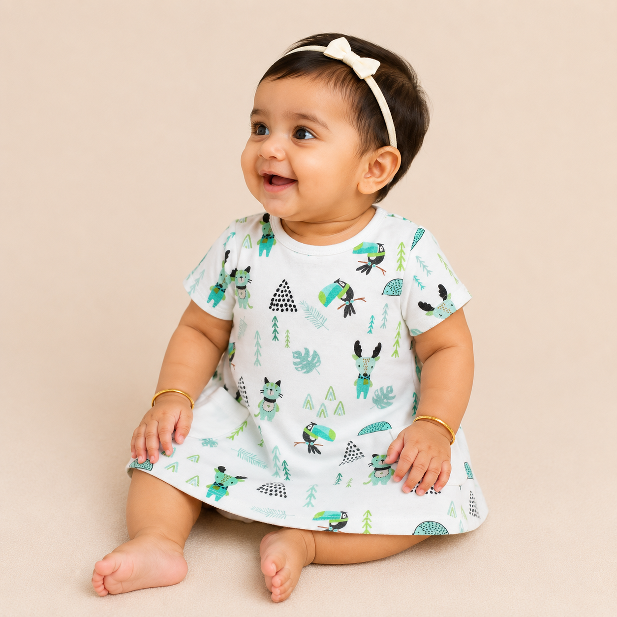 Organic Cotton Baby Dress Jungle Print - ITSYBOO