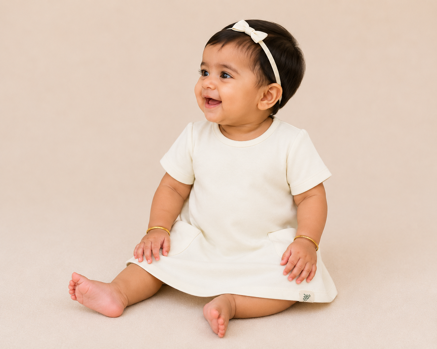 Organic Cotton Baby Dress White - ITSYBOO