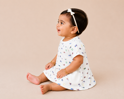 Organic Cotton Baby Dress Airplane Print - ITSYBOO