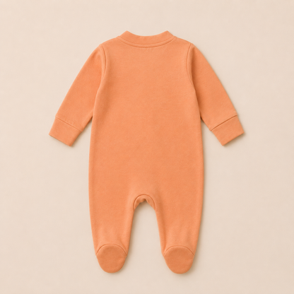 Coral Organic Cotton Baby Footsie with Booties