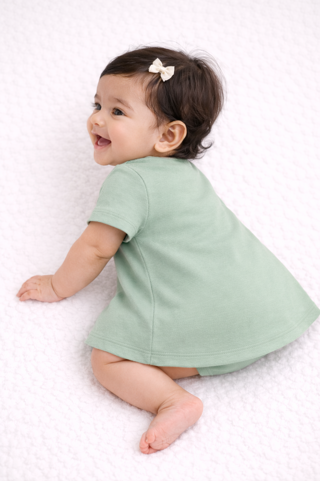 Organic Cotton Baby Dress Green - ITSYBOO