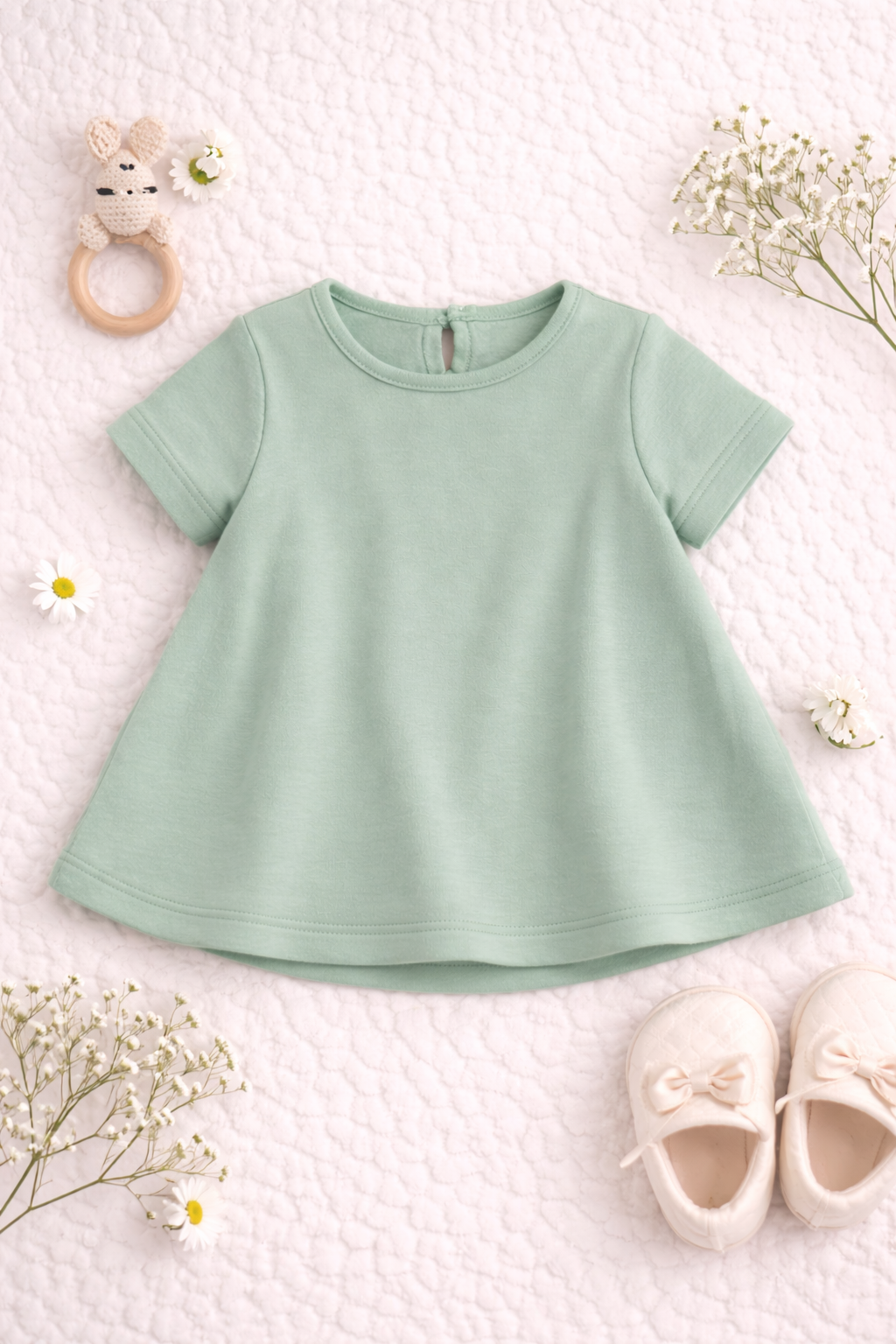 Organic Cotton Baby Dress Green - ITSYBOO