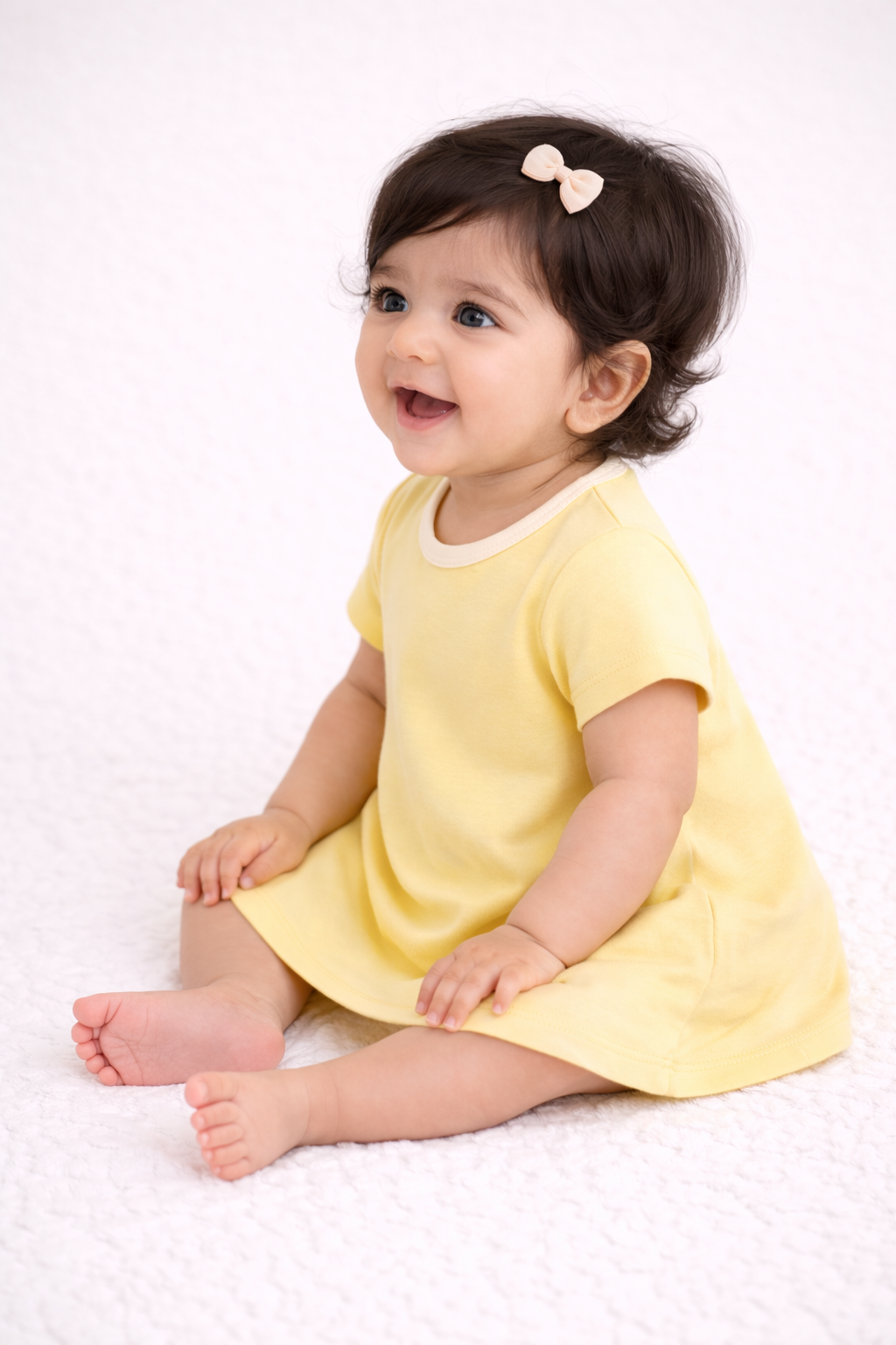 Organic Cotton Baby Dress Yellow - ITSYBOO