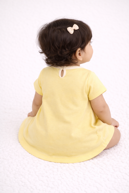 Organic Cotton Baby Dress Yellow - ITSYBOO
