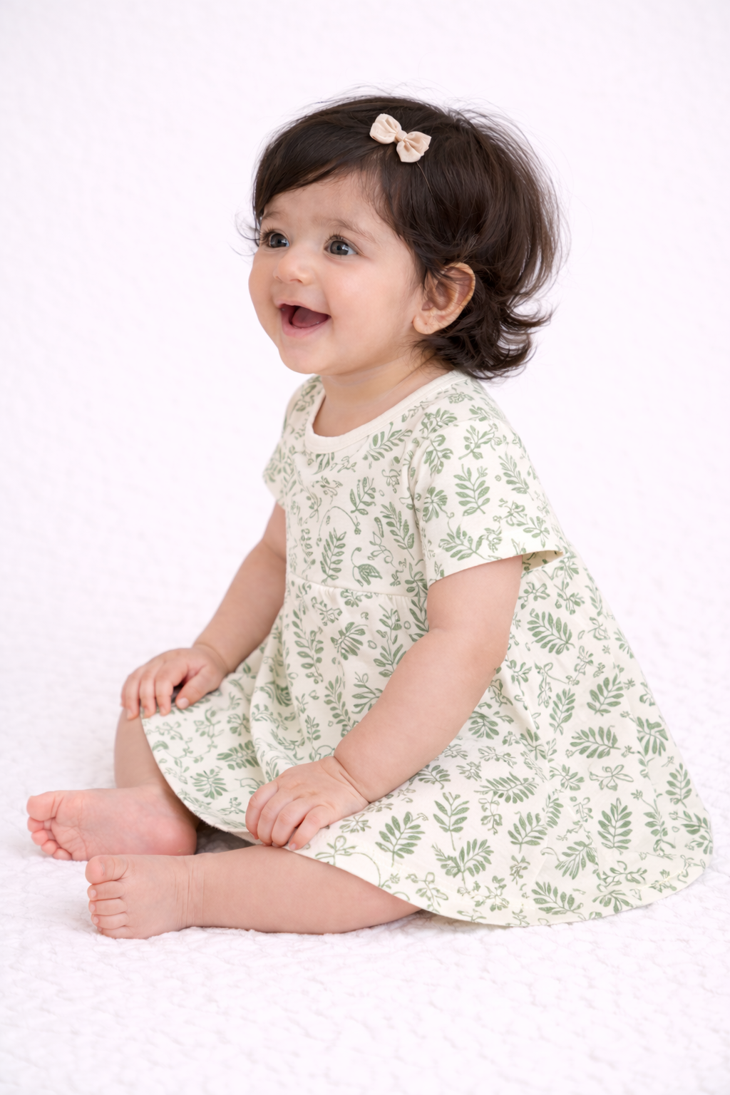 Organic Cotton Baby Dress Lentil Print