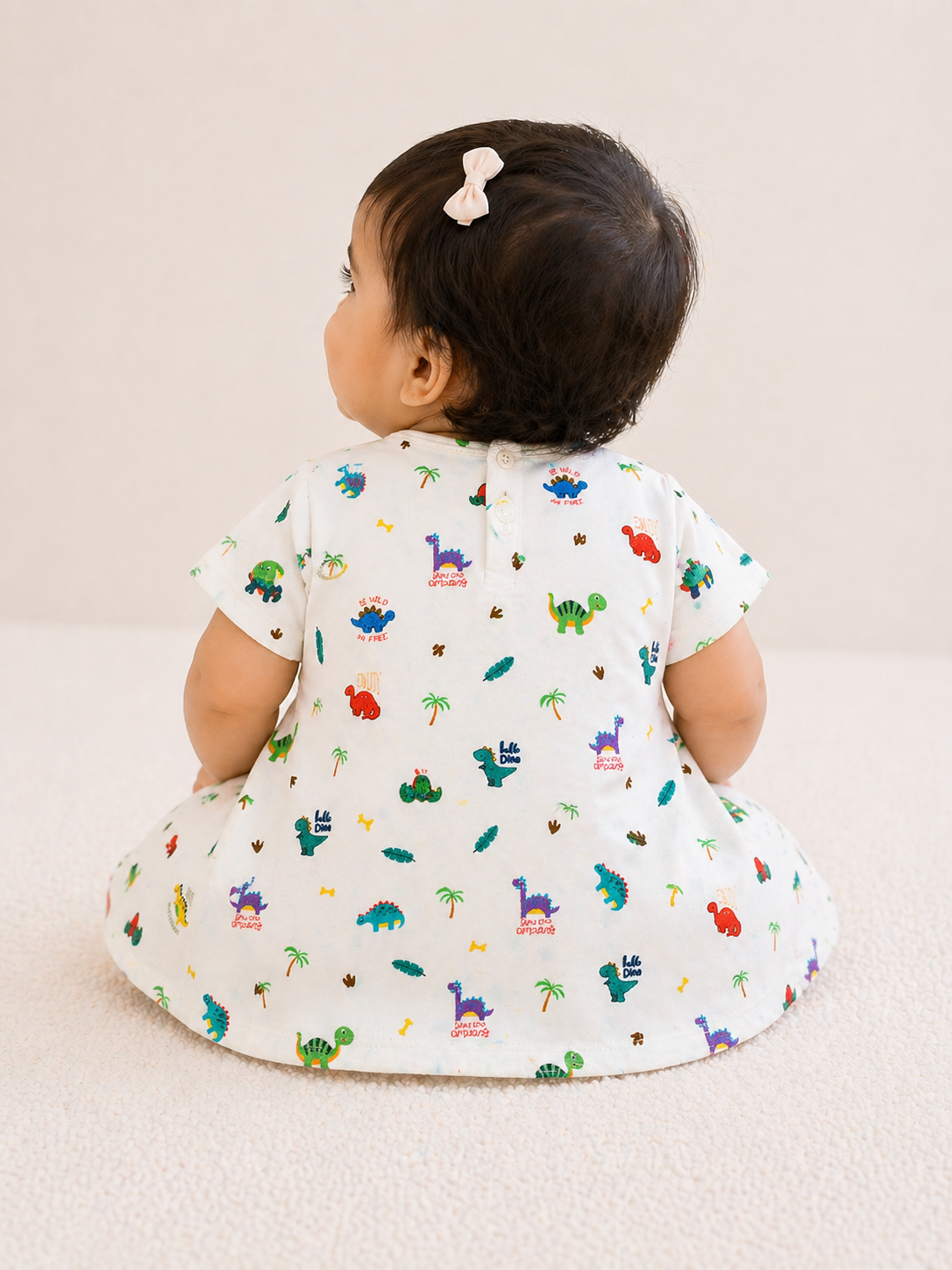 Organic Cotton Baby Dress Dino Print