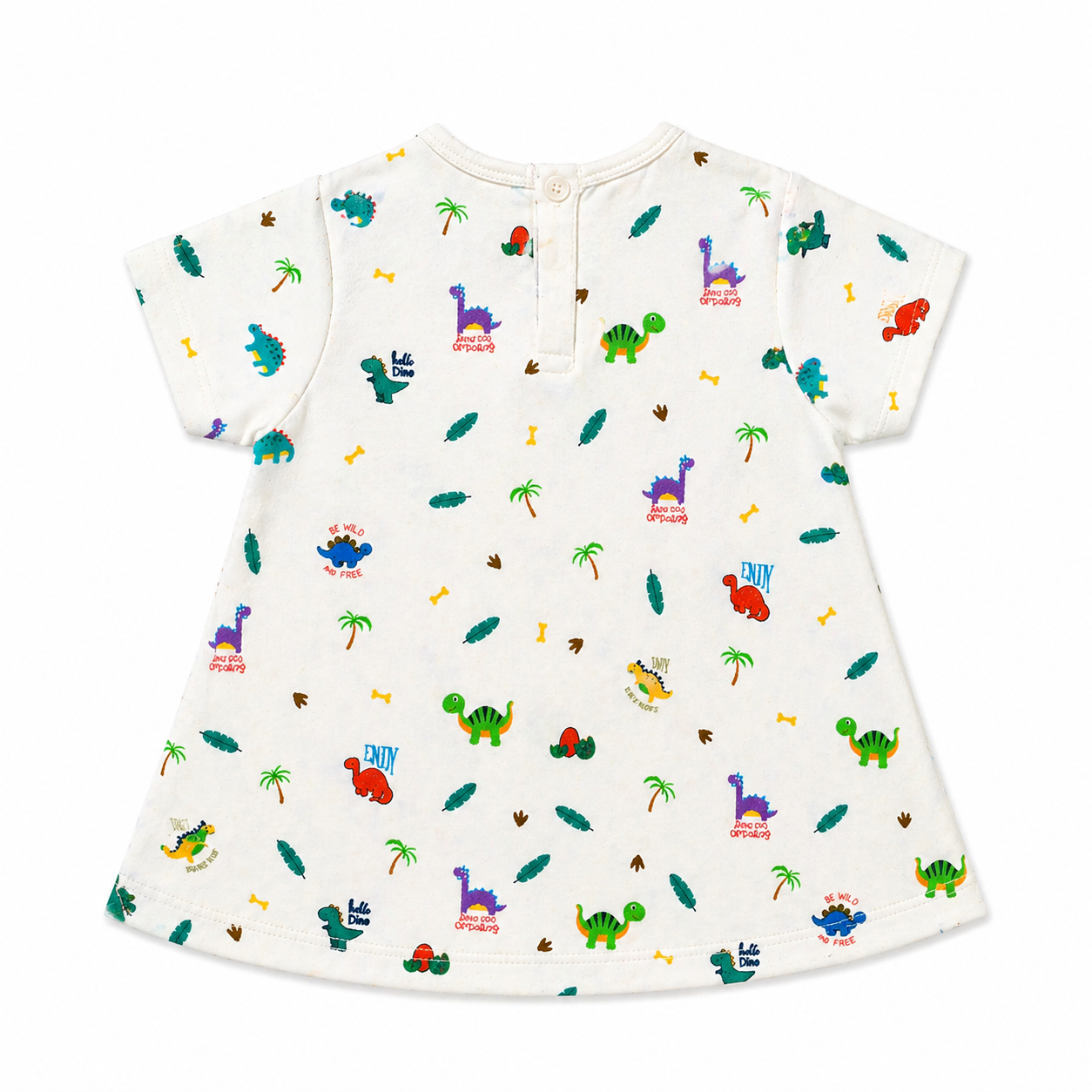 Organic Cotton Baby Dress Dino Print