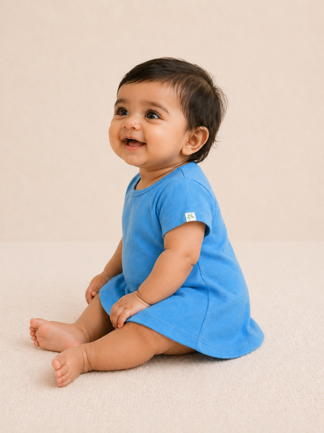 Organic Cotton Baby Dress Aqua - ITSYBOO