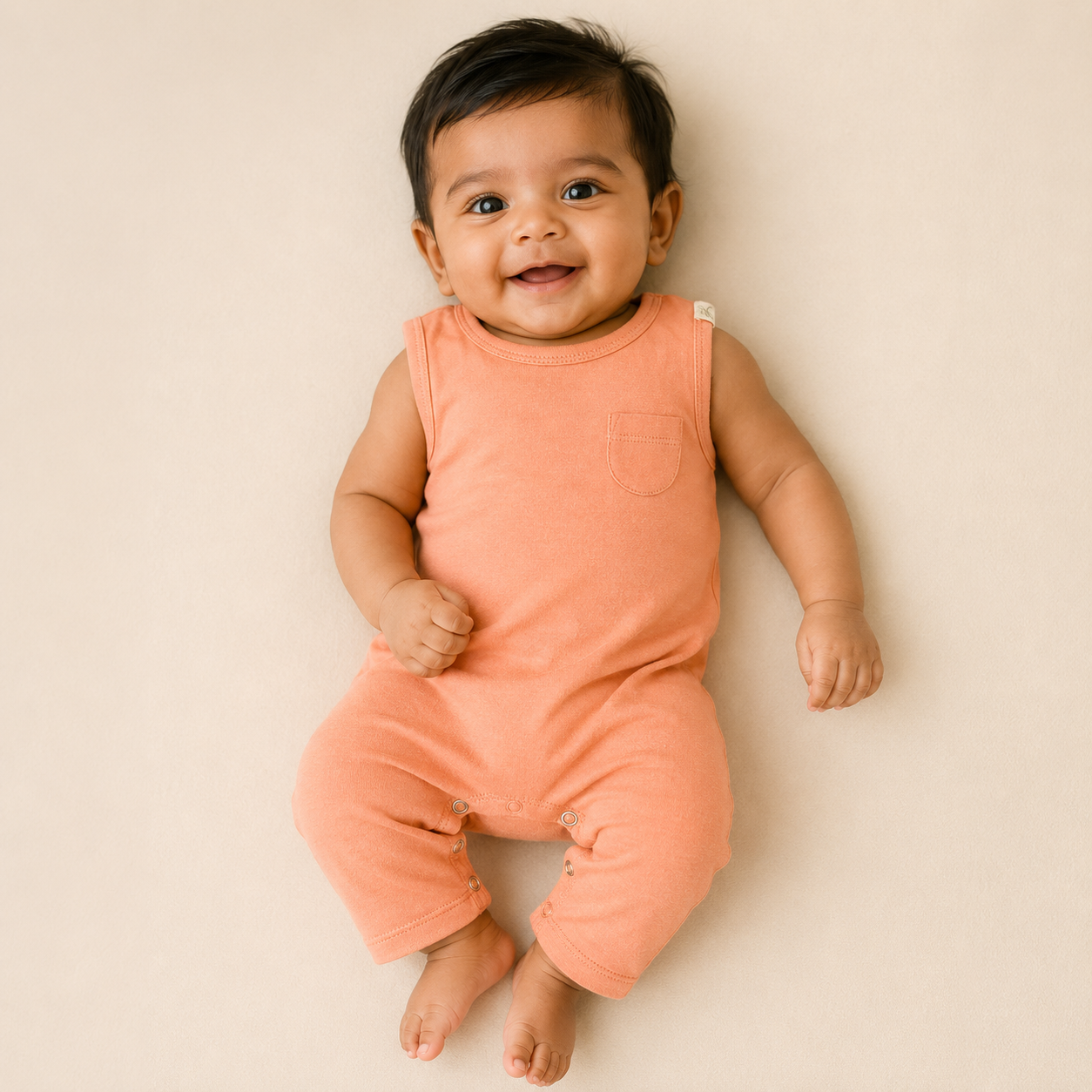 SLEEVELESS ROMPER- CORAL BLUSH - ITSYBOO