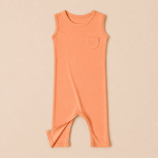 SLEEVELESS ROMPER- CORAL BLUSH - ITSYBOO