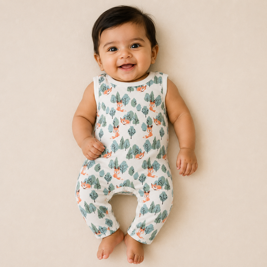 SLEEVELESS ROMPER- CRAFTY FOX - ITSYBOO