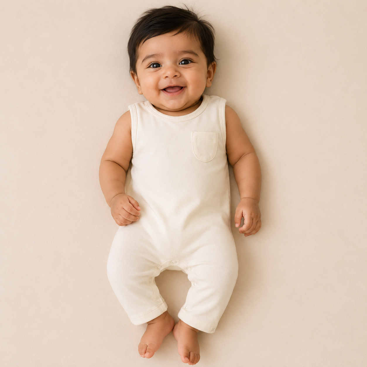SLEEVELESS ROMPER- CHALK WHITE - ITSYBOO