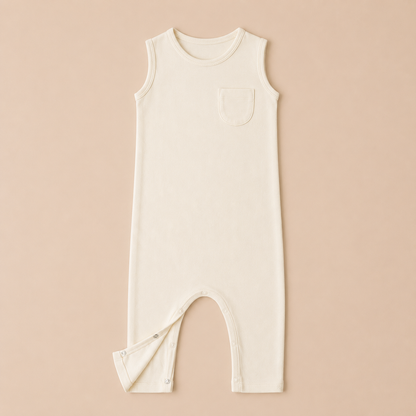 SLEEVELESS ROMPER- CHALK WHITE - ITSYBOO