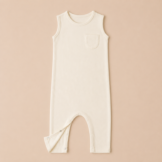 SLEEVELESS ROMPER- CHALK WHITE - ITSYBOO