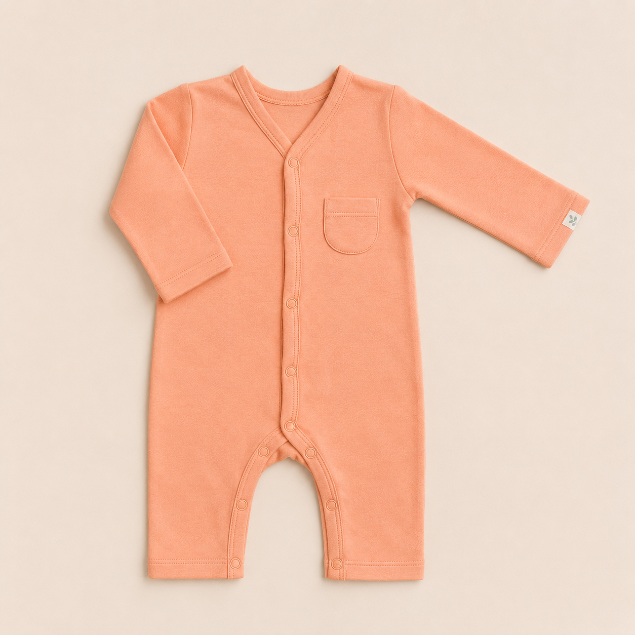 FULL SLEEVE ROMPER- CORAL BLUSH - ITSYBOO