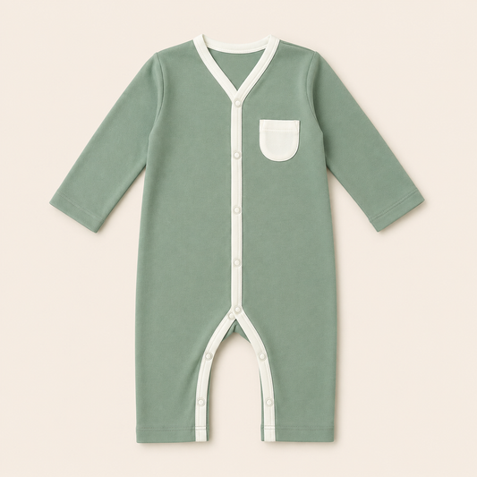 FULL SLEEVE ROMPER- SAGE GREEN - ITSYBOO