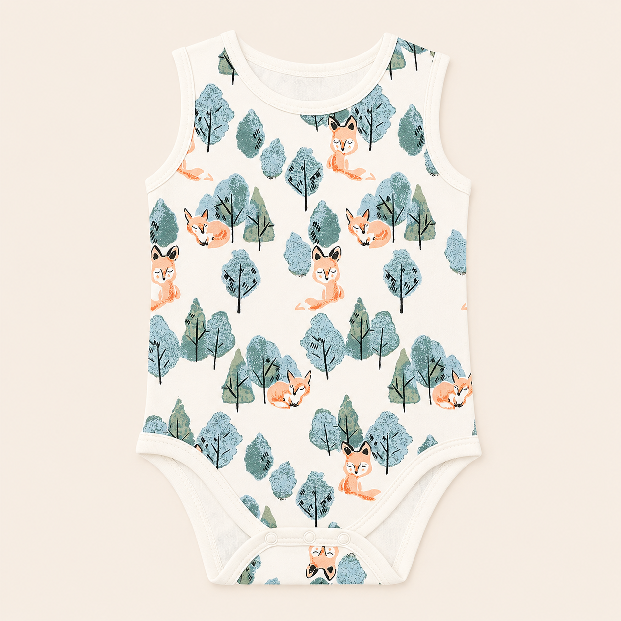 SLEEVELESS ONESIE- CRAFTY FOX - ITSYBOO