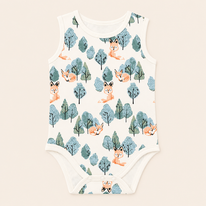 SLEEVELESS ONESIE- CRAFTY FOX - ITSYBOO