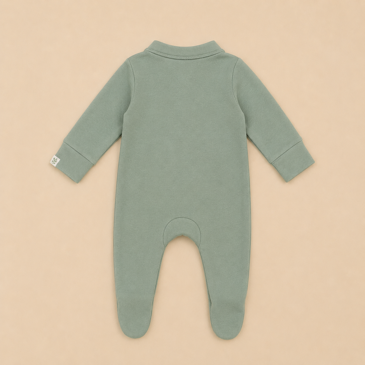 Green Organic Cotton Baby Footsie with Booties