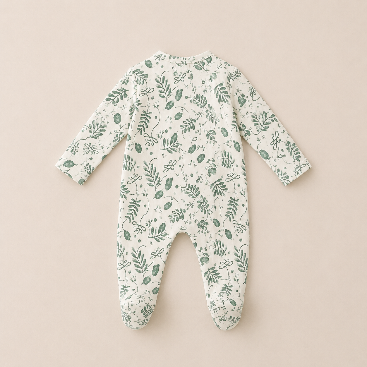 Lentil Print Organic Cotton Baby Footsie with Booties