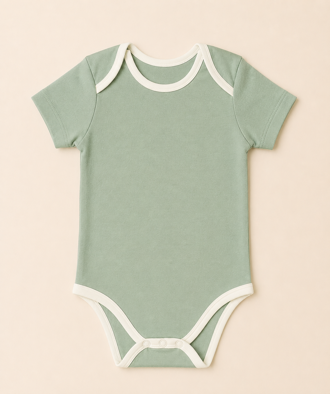 Green Organic Cotton Half Sleeve Onesie for Babies