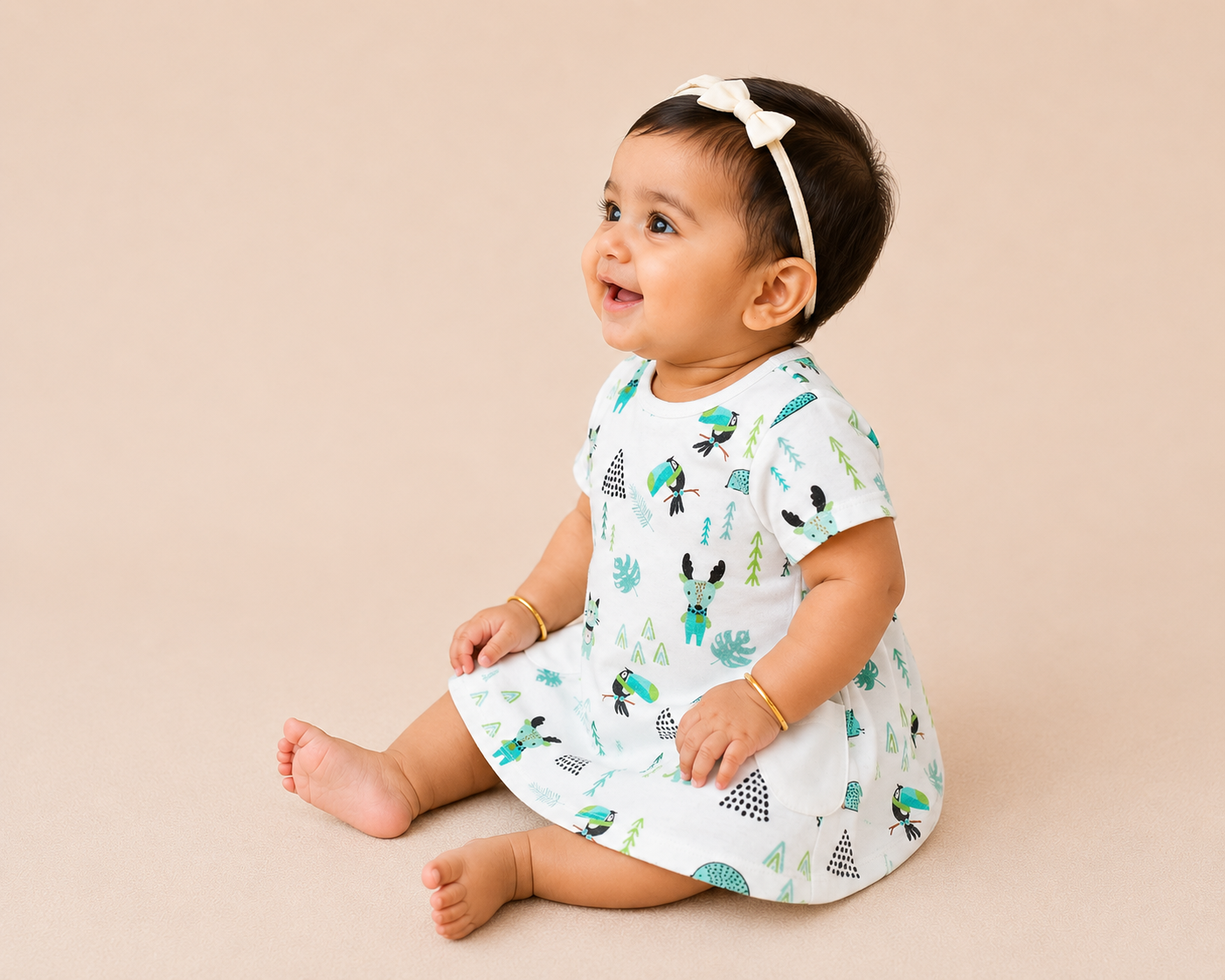 Organic Cotton Baby Dress Jungle Print - ITSYBOO