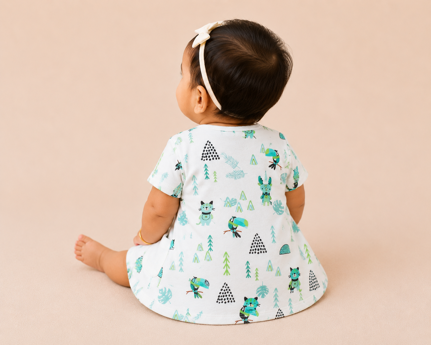 Organic Cotton Baby Dress Jungle Print - ITSYBOO