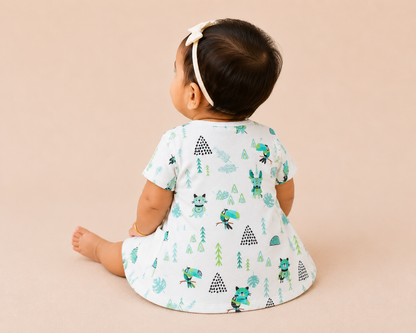 Organic Cotton Baby Dress Jungle Print - ITSYBOO