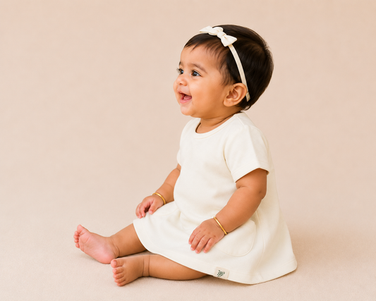 Organic Cotton Baby Dress White - ITSYBOO