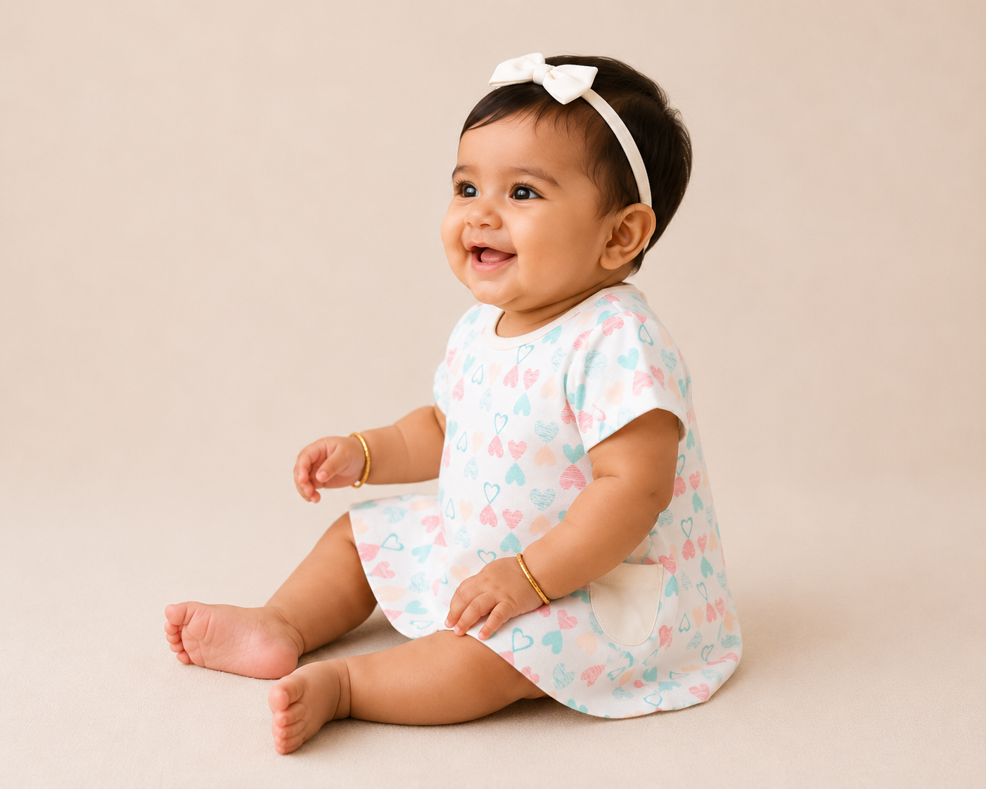 Organic Cotton Baby Dress Heart Print - ITSYBOO
