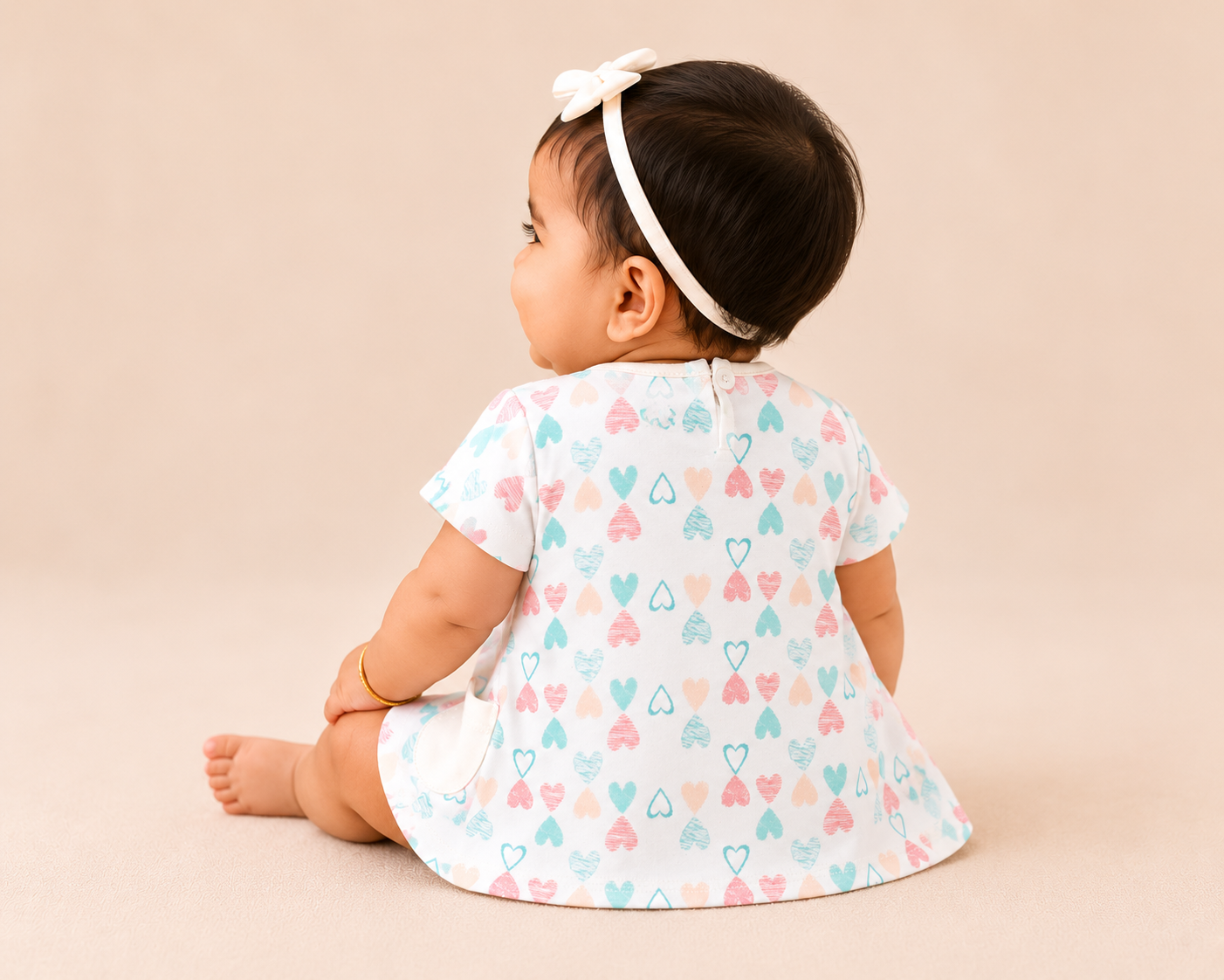 Organic Cotton Baby Dress Heart Print - ITSYBOO