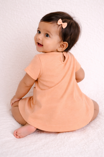 Organic Cotton Baby Dress Peach - ITSYBOO