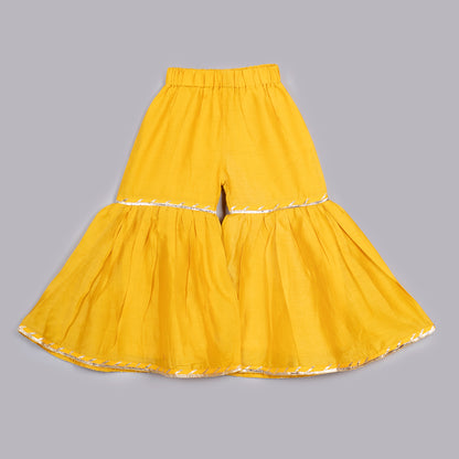 Crimson Pink and Yellow Sharara Set - ITSYBOO