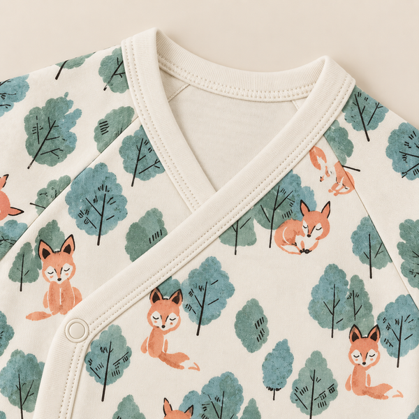 Fox Print Full Sleeve Baby Kimono