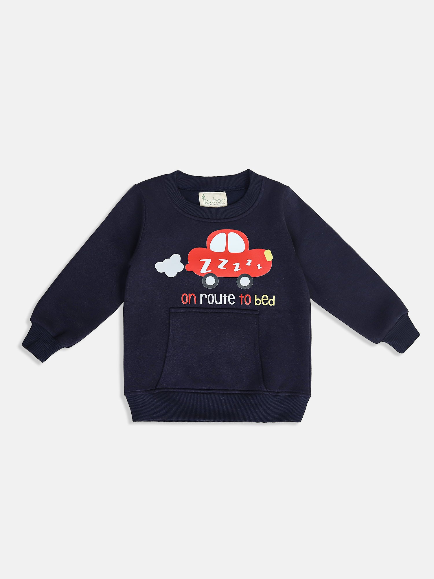 Boys’ Winter Sweatshirt & Bottom Set – On Route to Bed’ Car Print - ITSYBOO