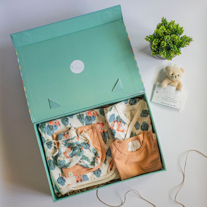 6 Piece Baby Shower Gift Set- Fox & Coral - ITSYBOO