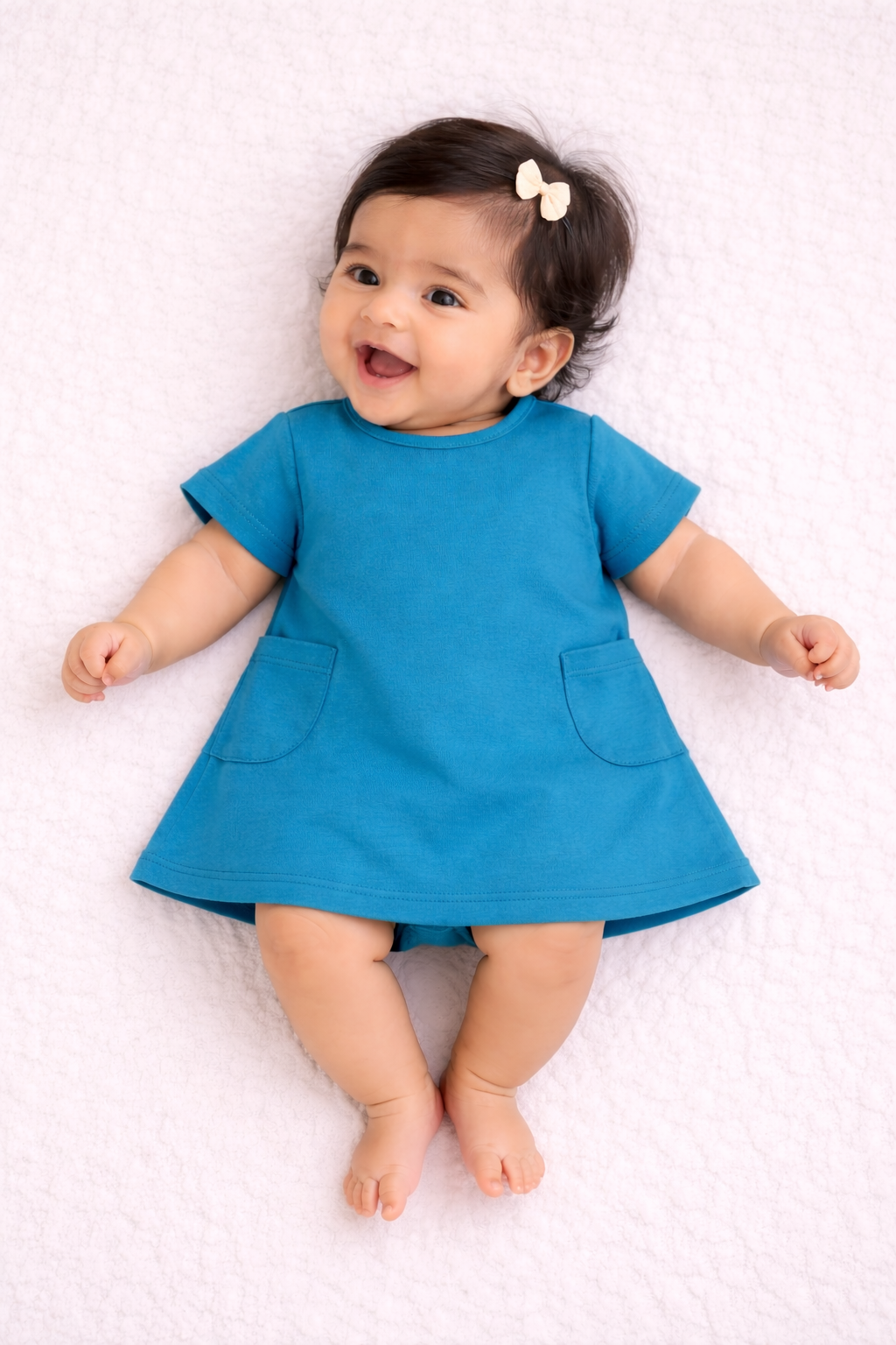 Organic Cotton Baby Dress Blue - ITSYBOO