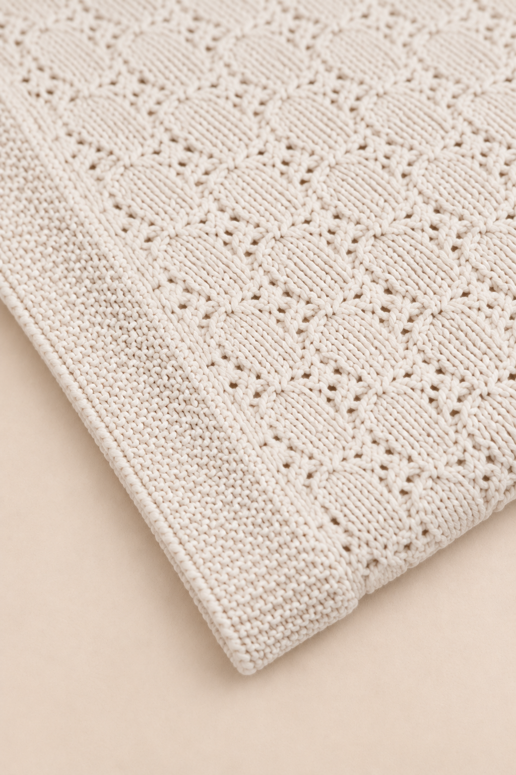Knit Blanket - Cream Cable