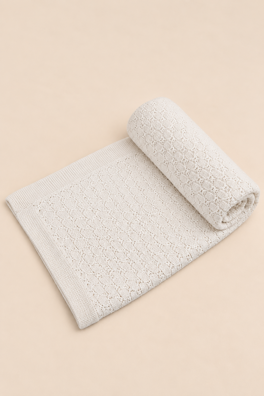Knit Blanket - Cream Cable