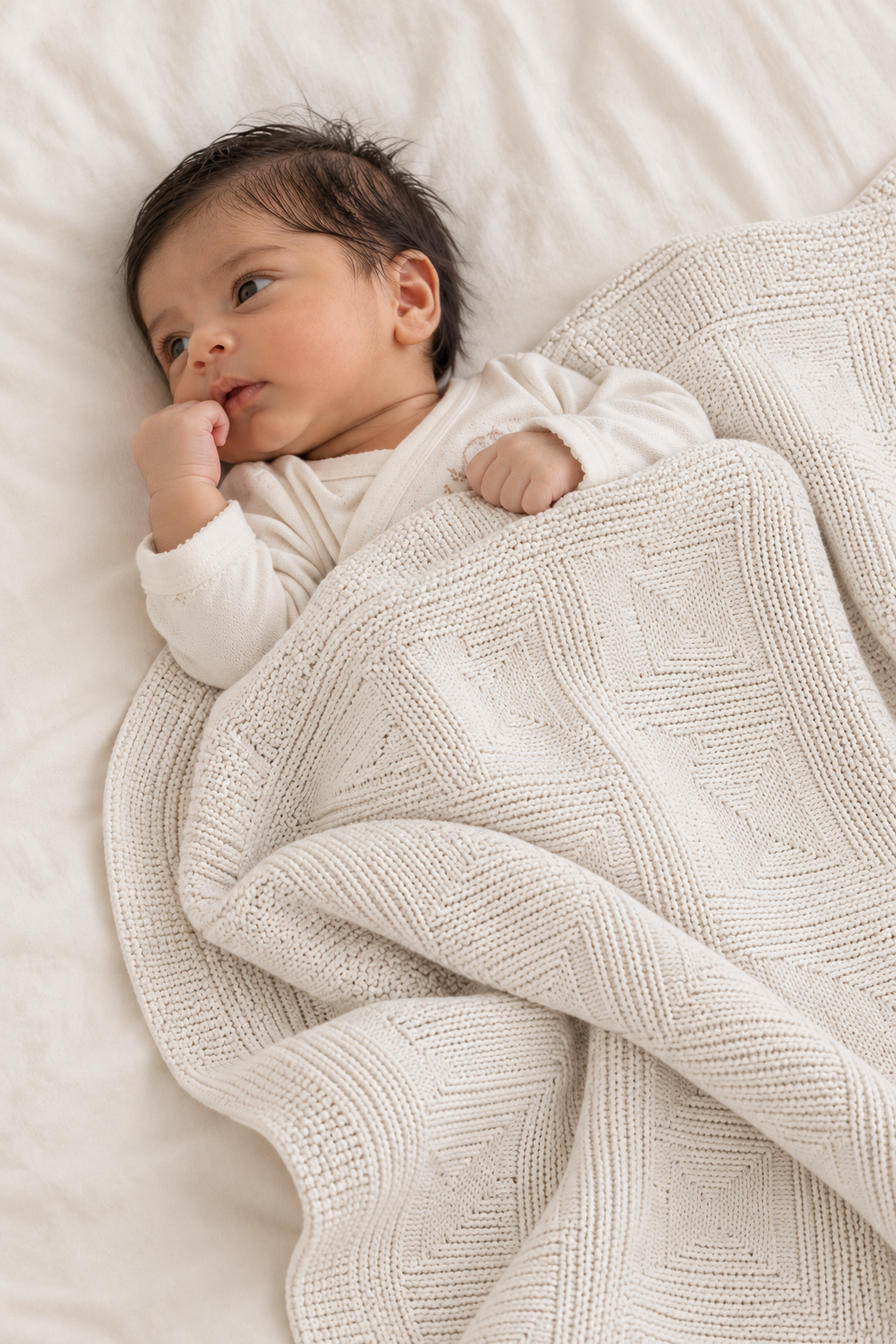 Knit Blanket - Cream Star
