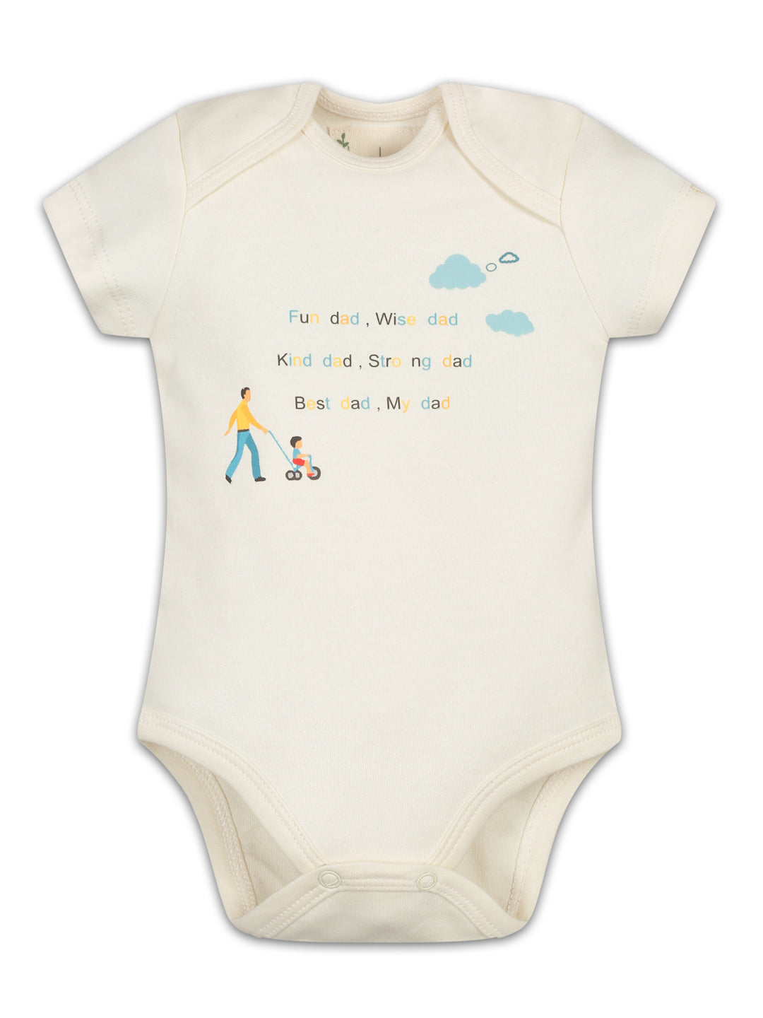 MY DAD BEST DAD HALF SLEEVE ONESIE- CHALK WHITE