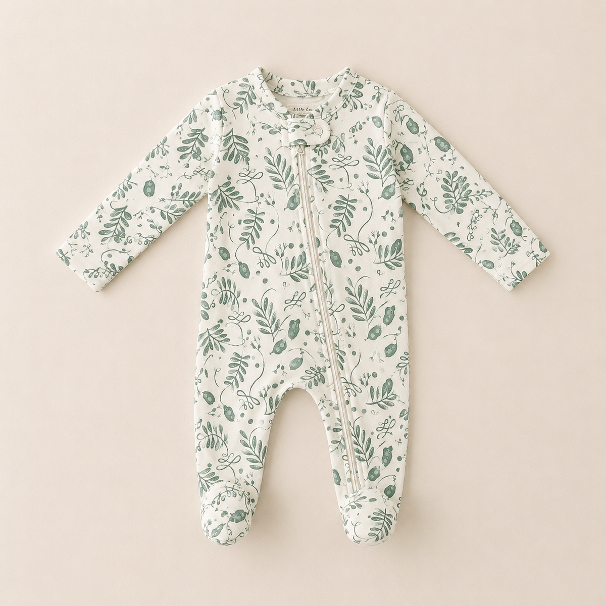 Lentil Print Organic Cotton Baby Footsie