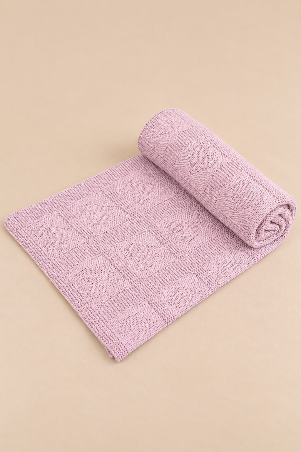 Knit Blanket - Mauve Heart