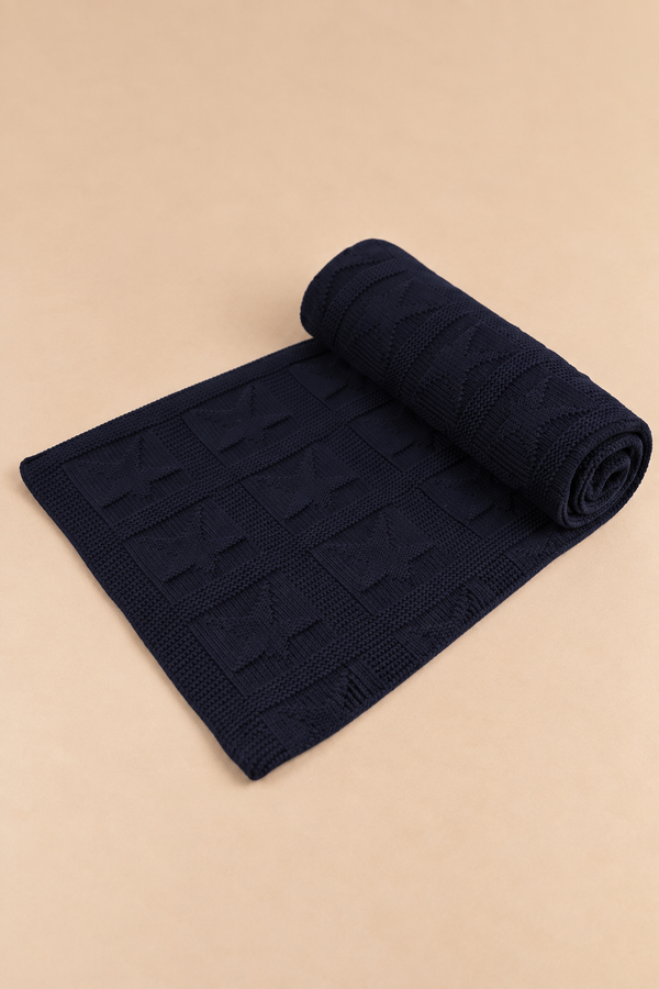 Knit Blanket - Navy Star