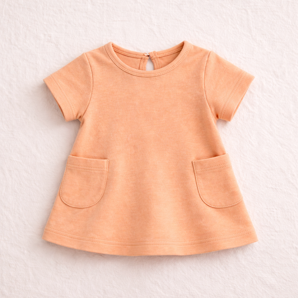 Organic Cotton Baby Dress Peach - ITSYBOO