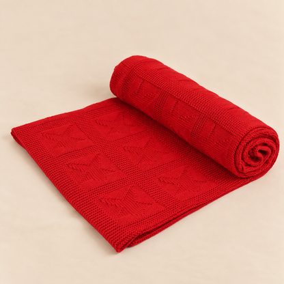 Knit Blanket - Red Star