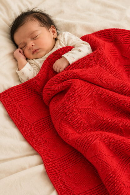 Knit Blanket - Red Star